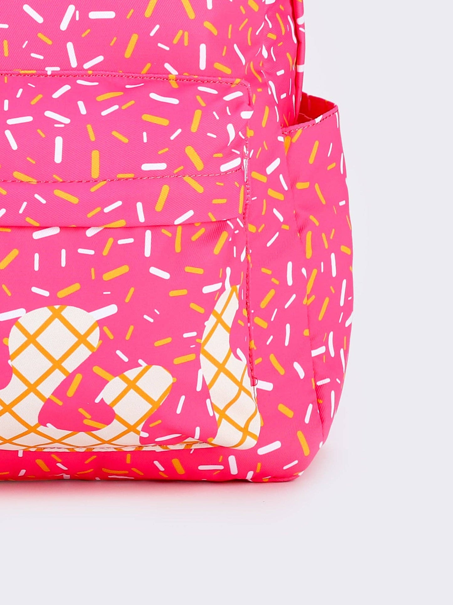 Pink Ice Cream Drip Kids Canvas Backpack