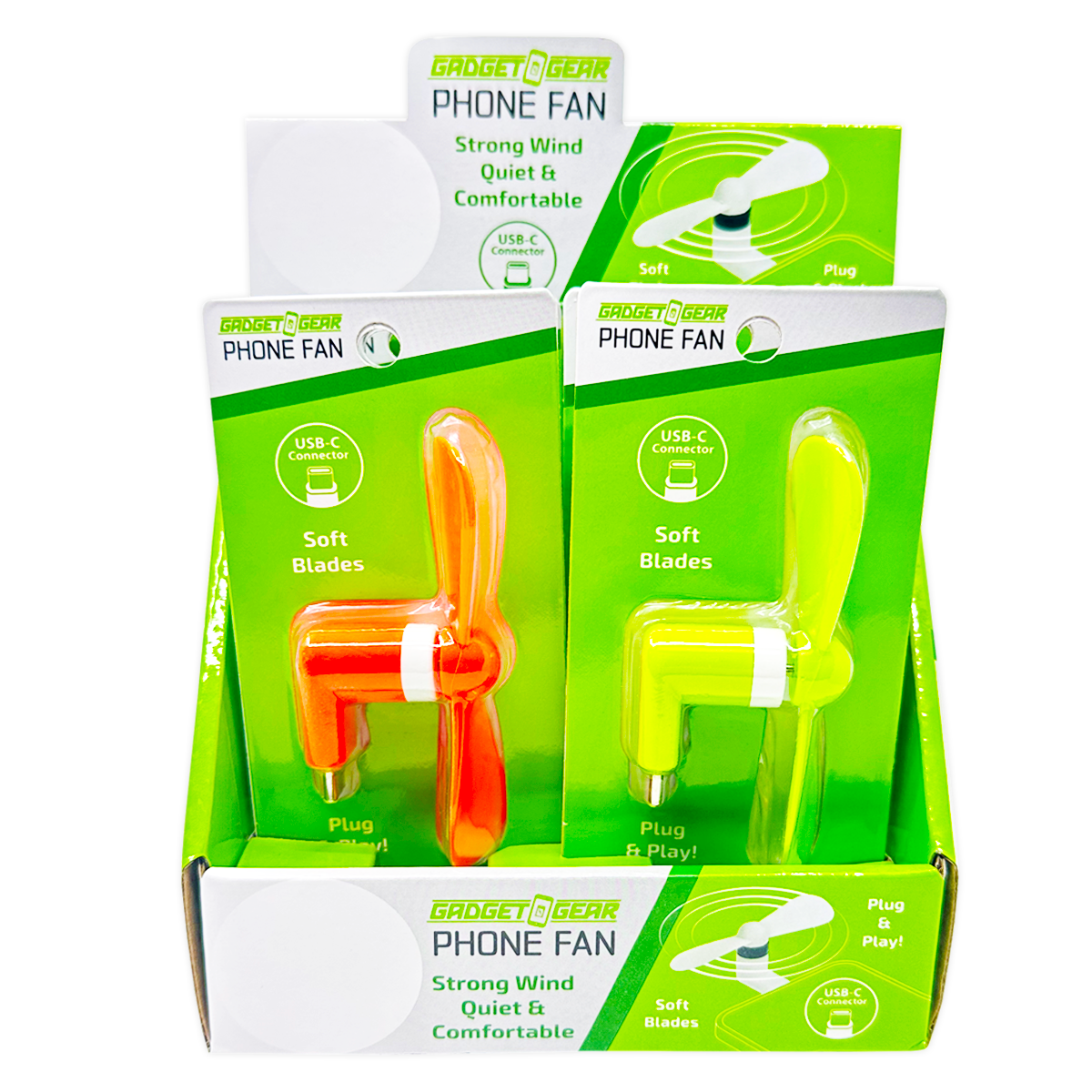 Gadget Gear USB-C Cell Phone Fan Attachment - 6/Display