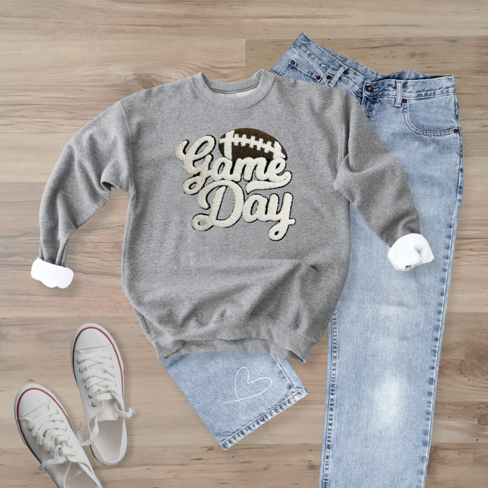 Maroon Game Day Football Patch Sweatshirt Maroon Game Day Football Patch Sweatshirt
