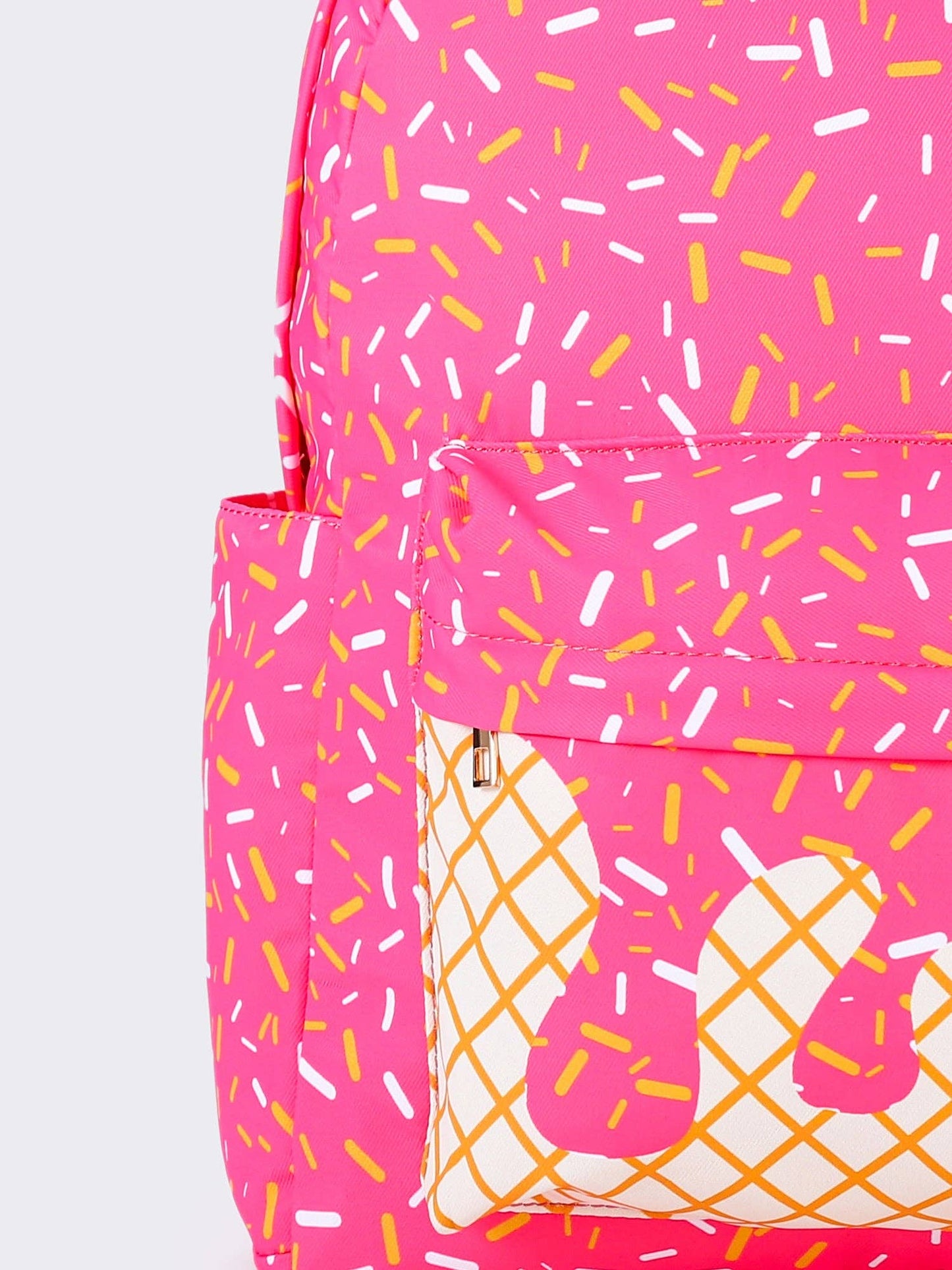 Pink Ice Cream Drip Kids Canvas Backpack