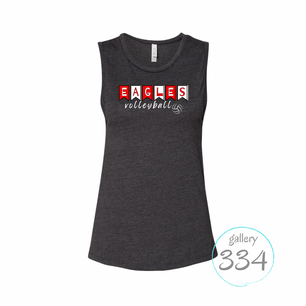 Banner Eagles Volleyball Bella Canvas Muscle Tank