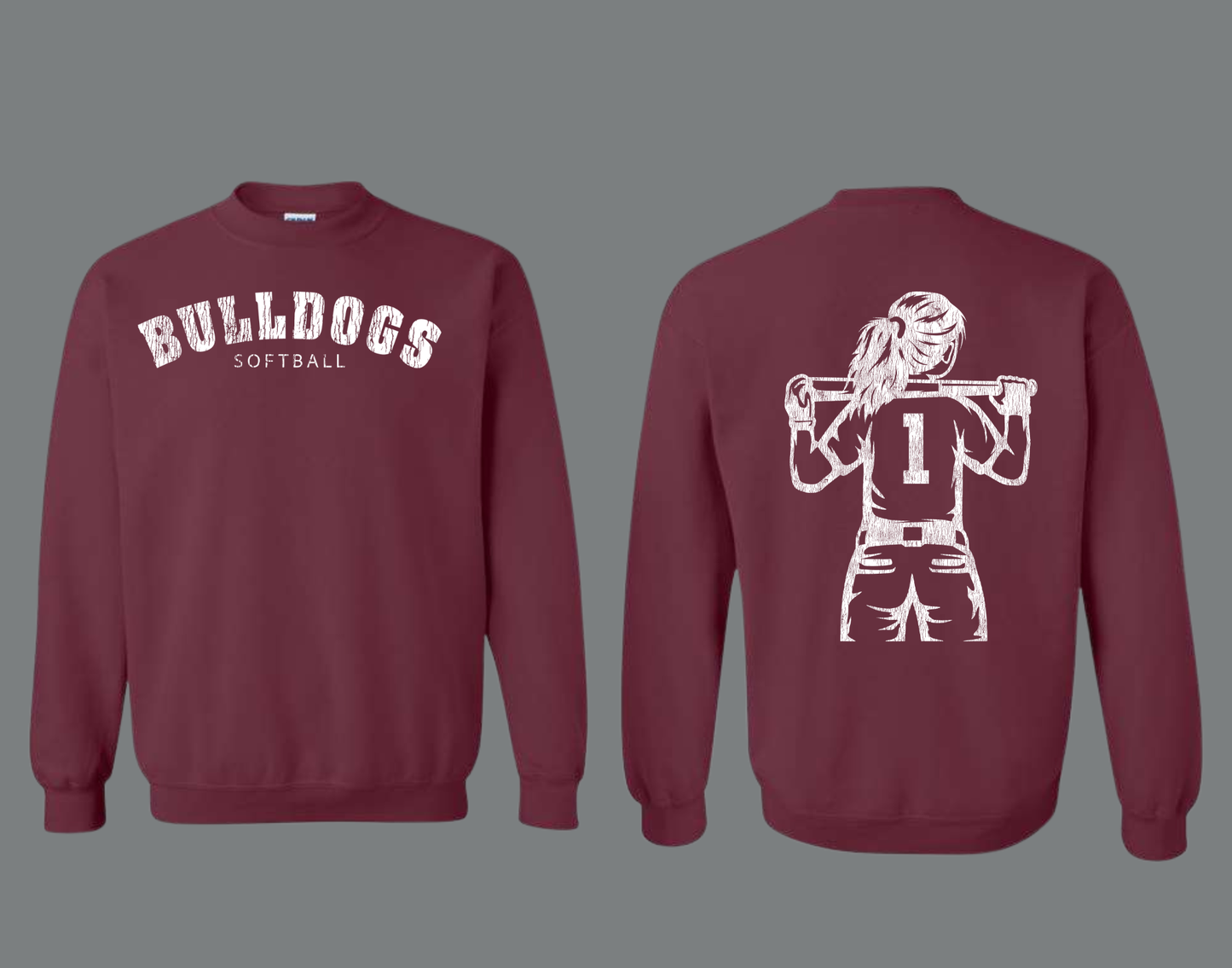 Custom Baseball & Softball Fan Sweatshirt – Choose Your Player, Team Colors & Number Gallery 334