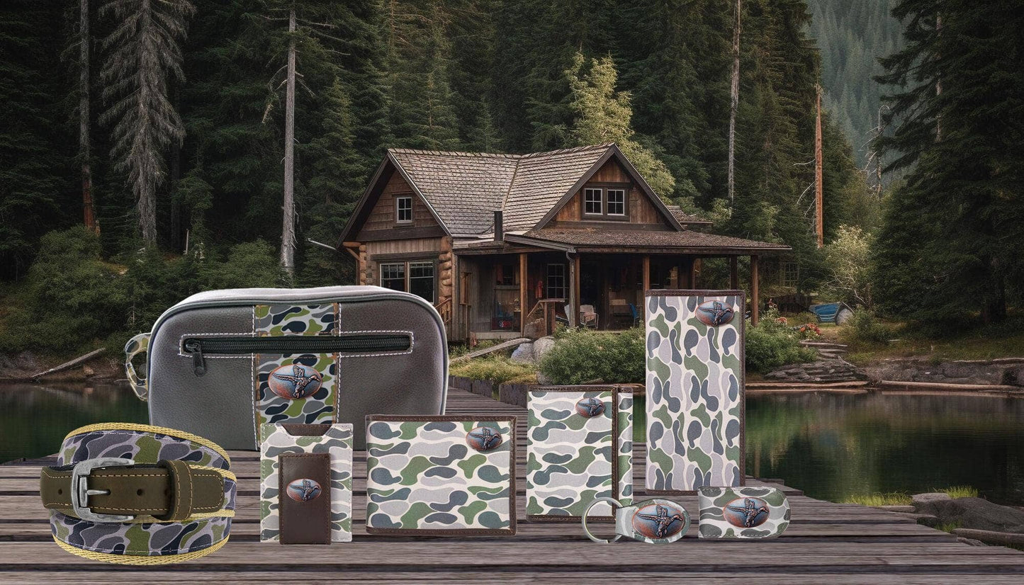 Mallard Men's Secretary Old School Camo Leather Wallet.