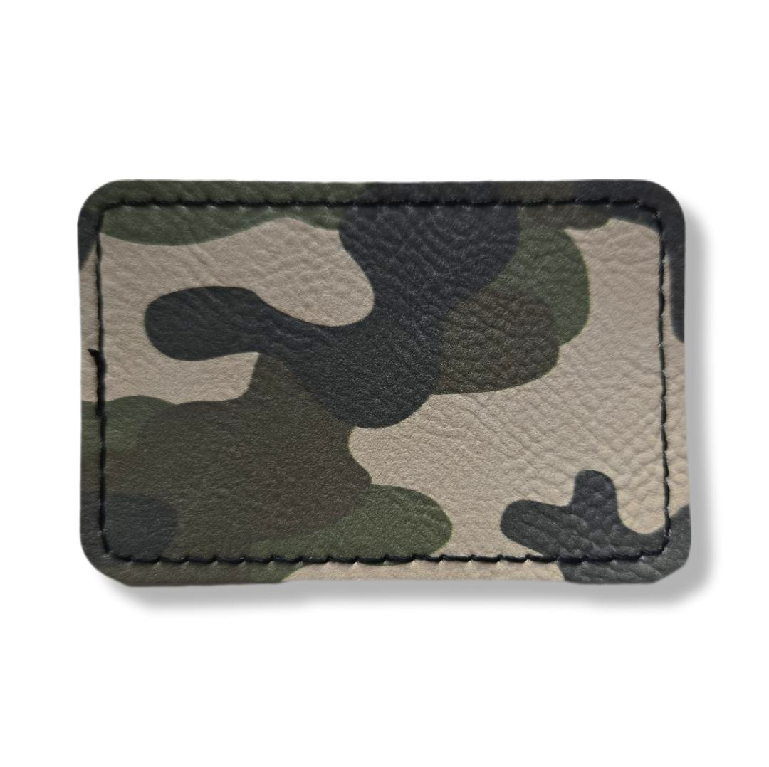 Camo Laserable Leatherette Hat Patches with Adhesive