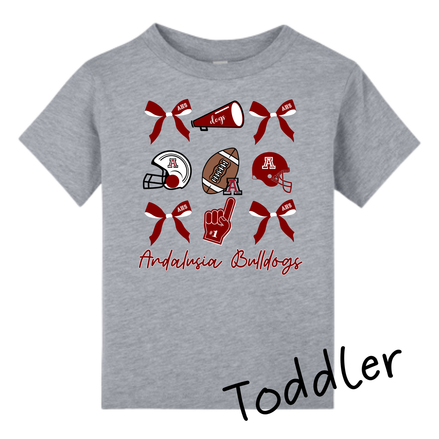 Bella Canvas Andalusia High School Football Bow Collage T-Shirt