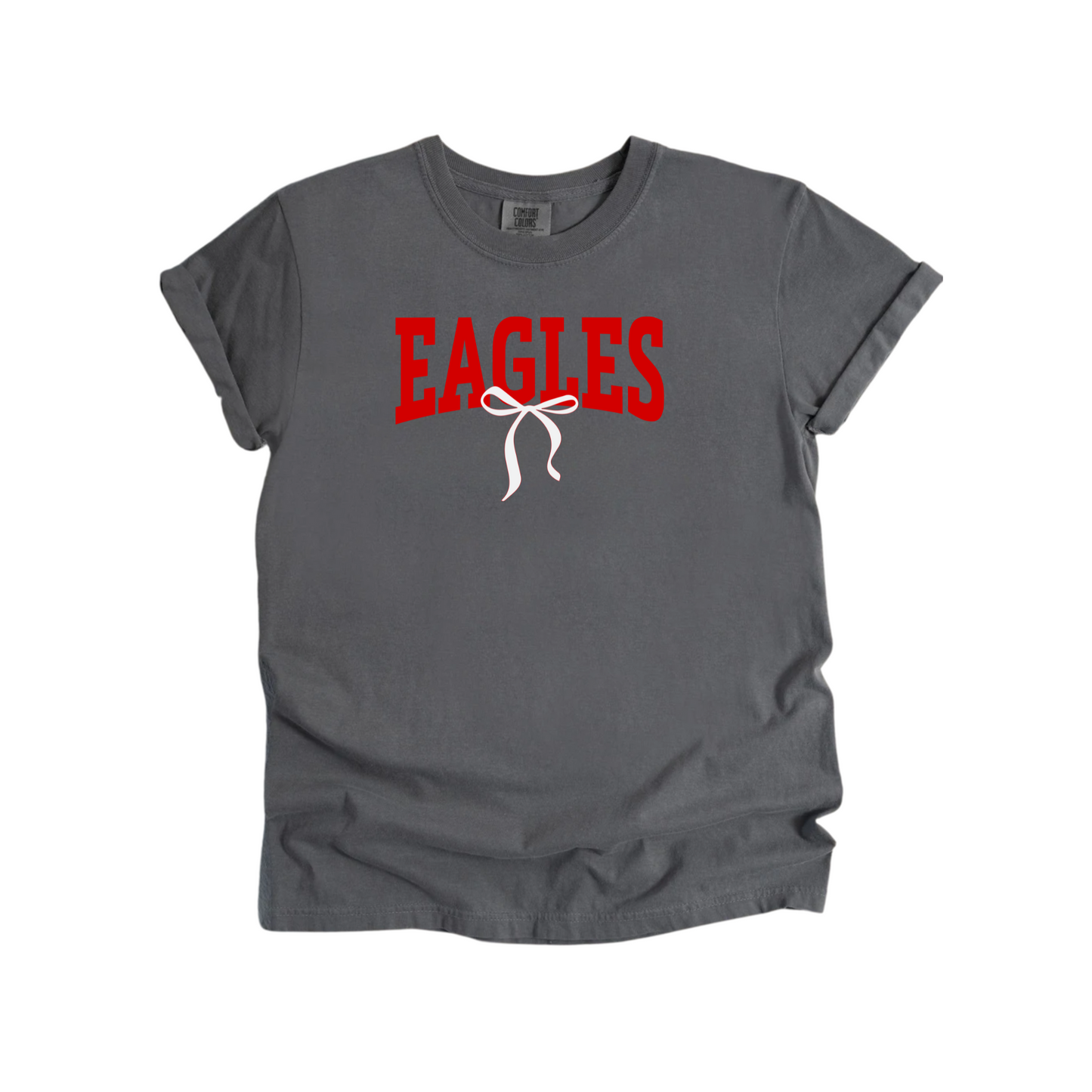 Comfort Colors Eagles Bow Tee (Adult and Youth Sizes)