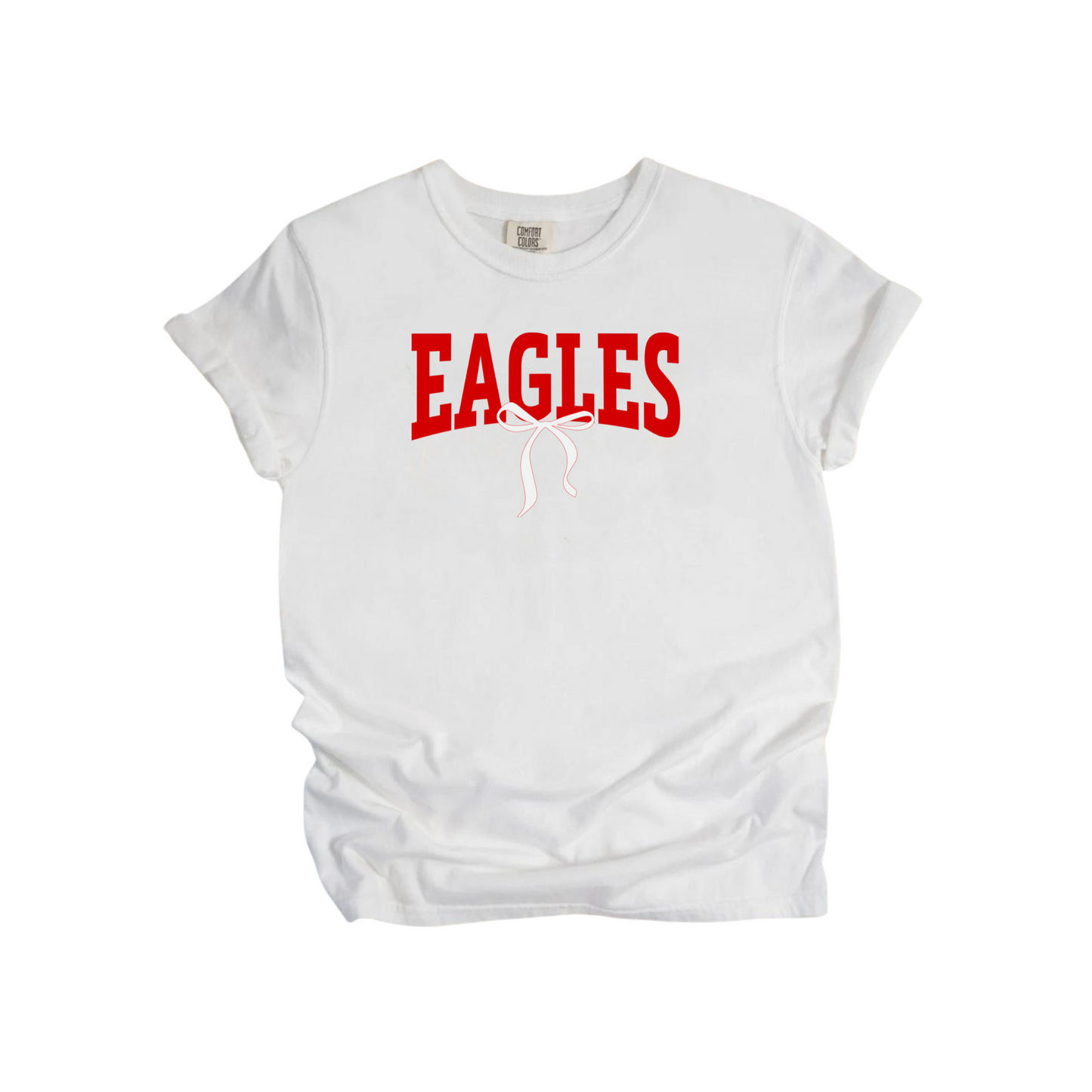 Comfort Colors Eagles Bow Tee (Adult and Youth Sizes)