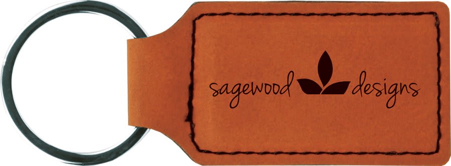 Customized Leatherette Rectangle Keychains