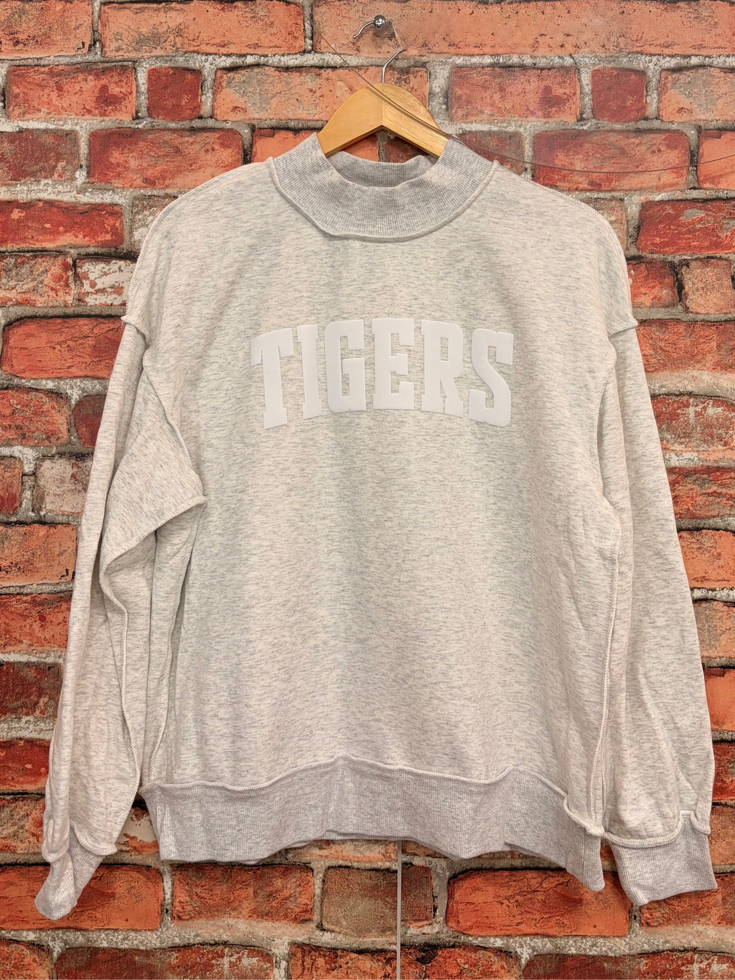 Mockneck Tiger Sweatshirt - Puff Print Gallery 334