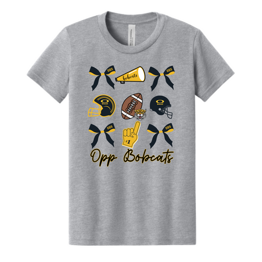 Bella Canvas Opp High School Football Bow Collage T-Shirt