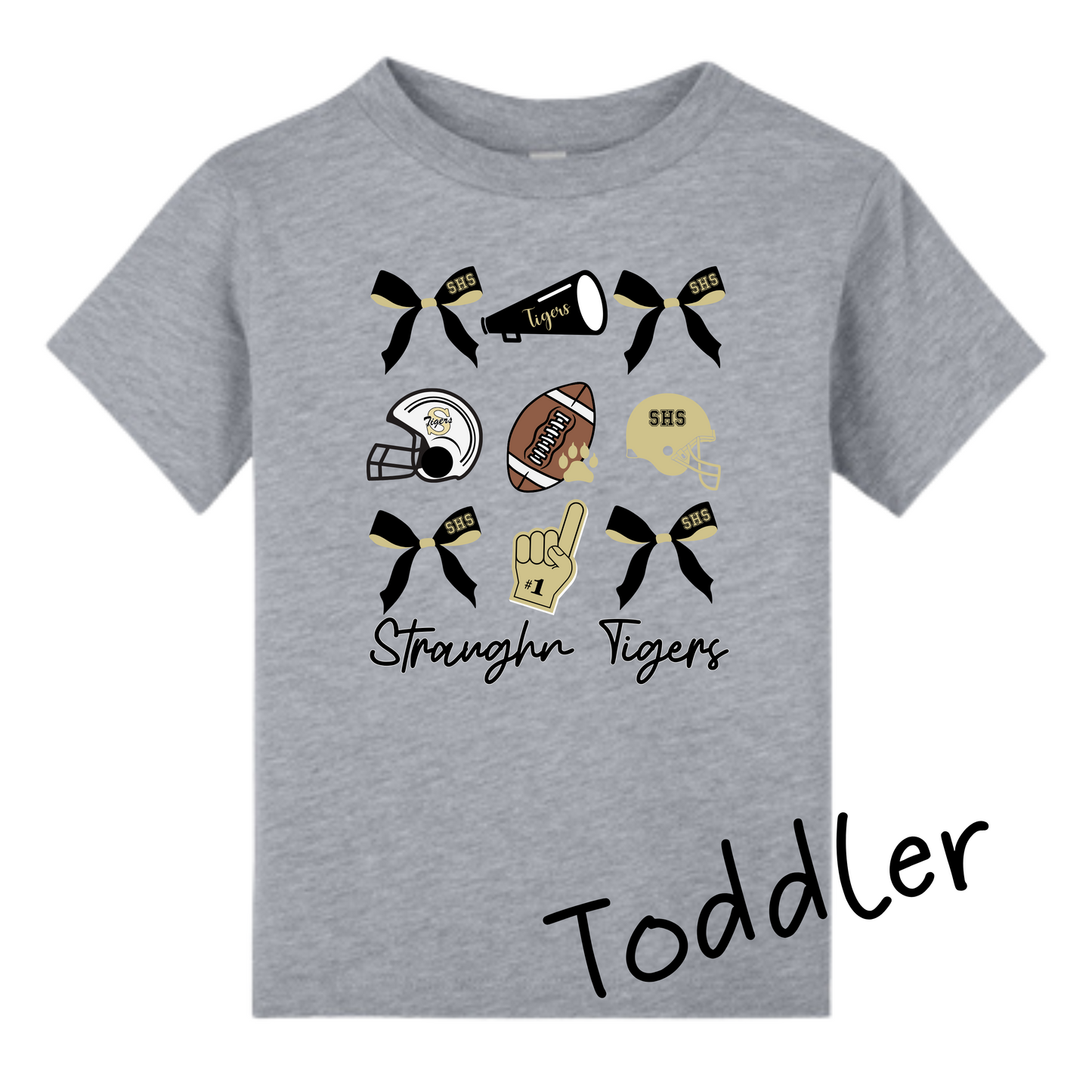 Bella Canvas Straughn School Football Bow Collage T-Shirt