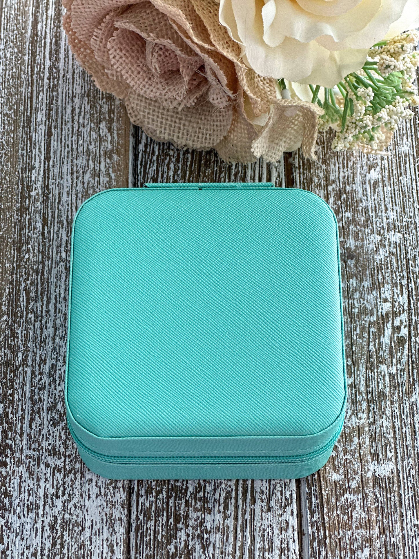Customizable Travel Jewelry Box- Seafoam