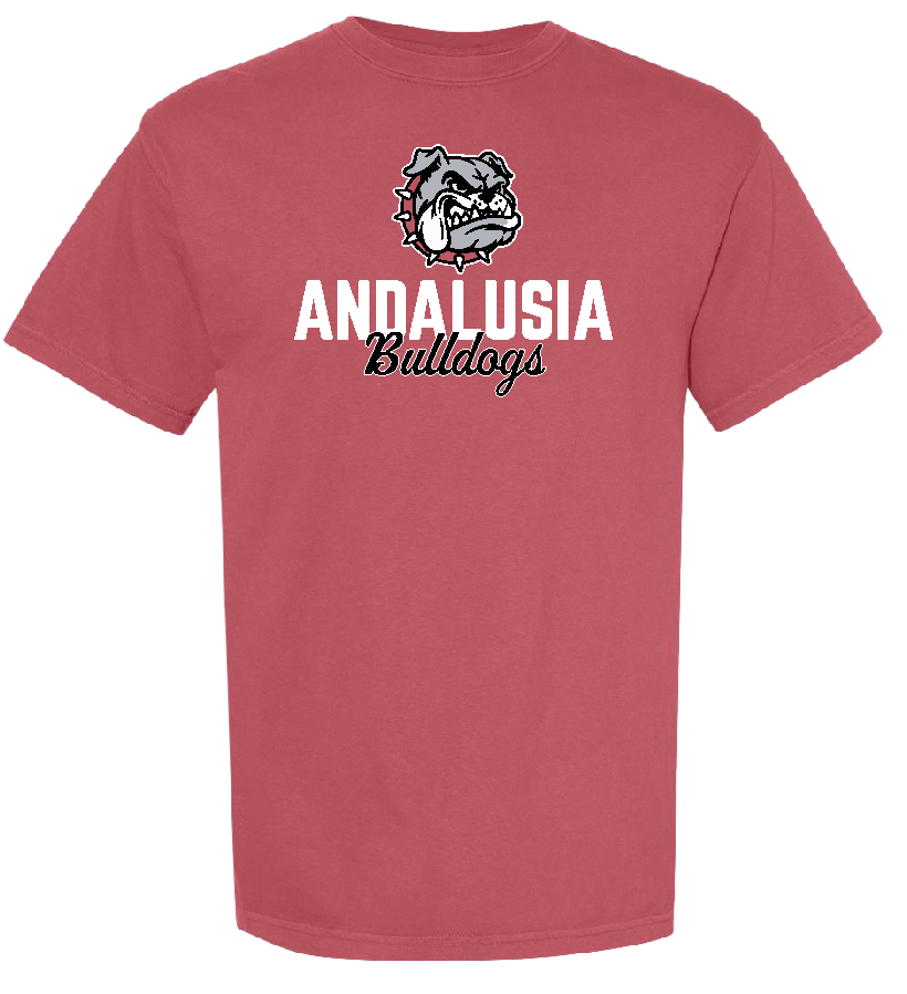Andalusia Bulldogs Mascot Tee - Crimson