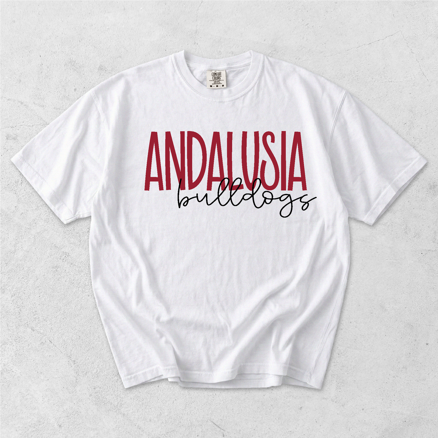 Andalusia Bulldogs Comfort Colors tee - White