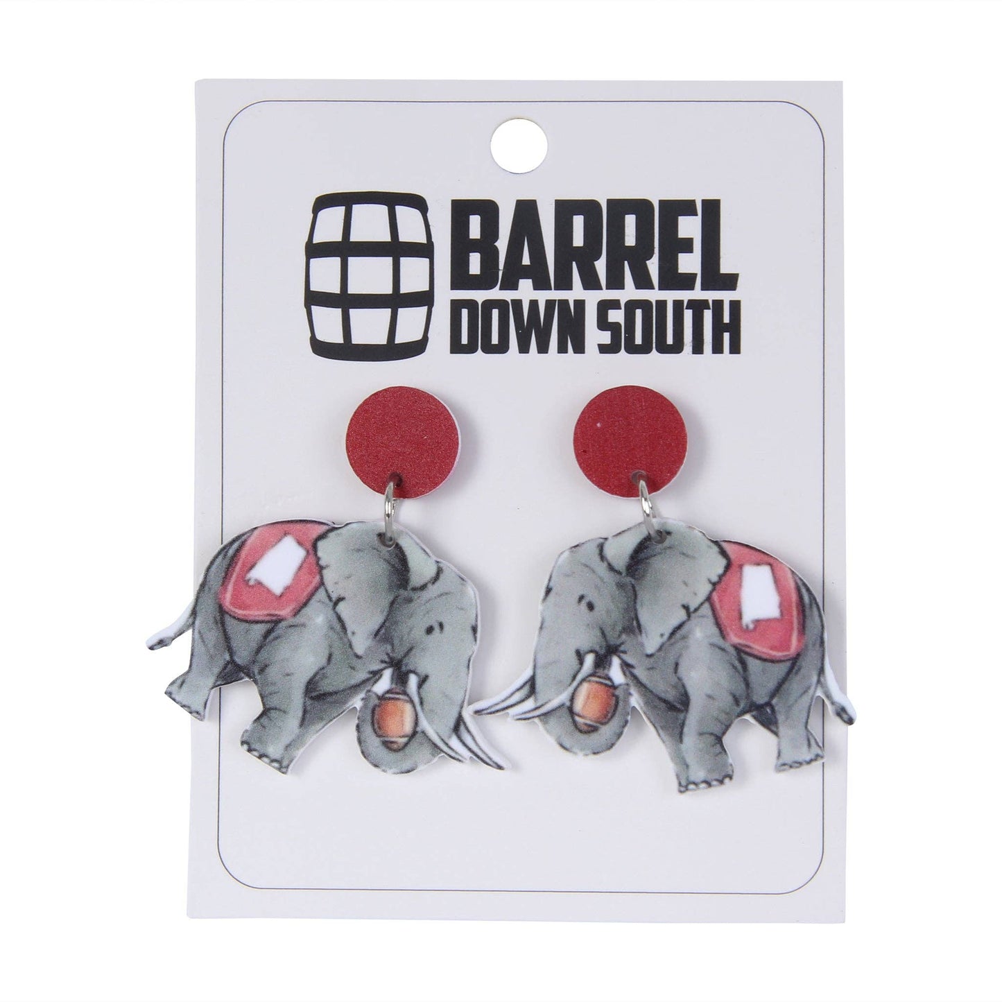 Elephant Acrylic Earrings Barrel Down South