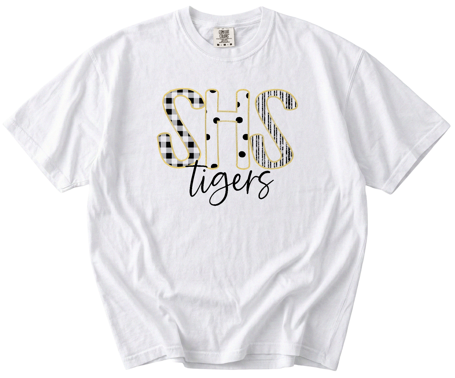 SHS Comfort Colors Shirt | Patterned Letter Tigers T-Shirt | Adult and Youth Gallery 334