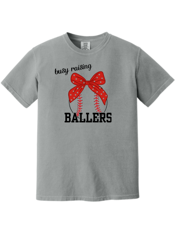 Busy Raising Ballers Mom Baseball Shirt Comfort Colors