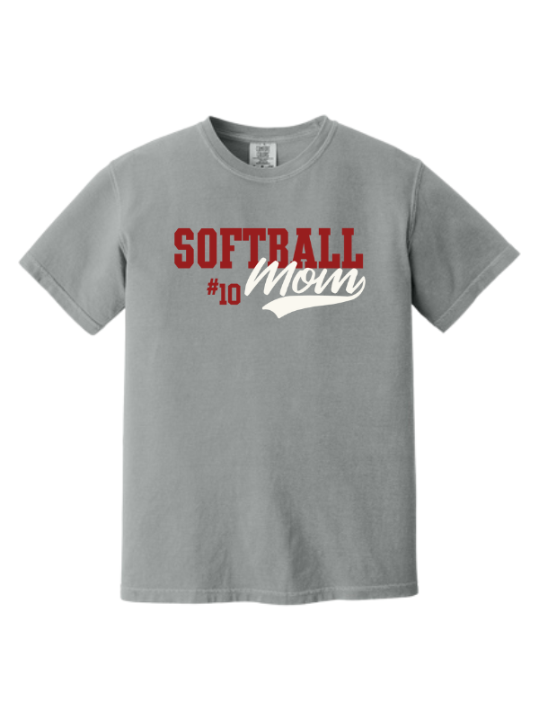 Softball Mom Comfort Colors T-Shirt - Custom Number Gallery 334