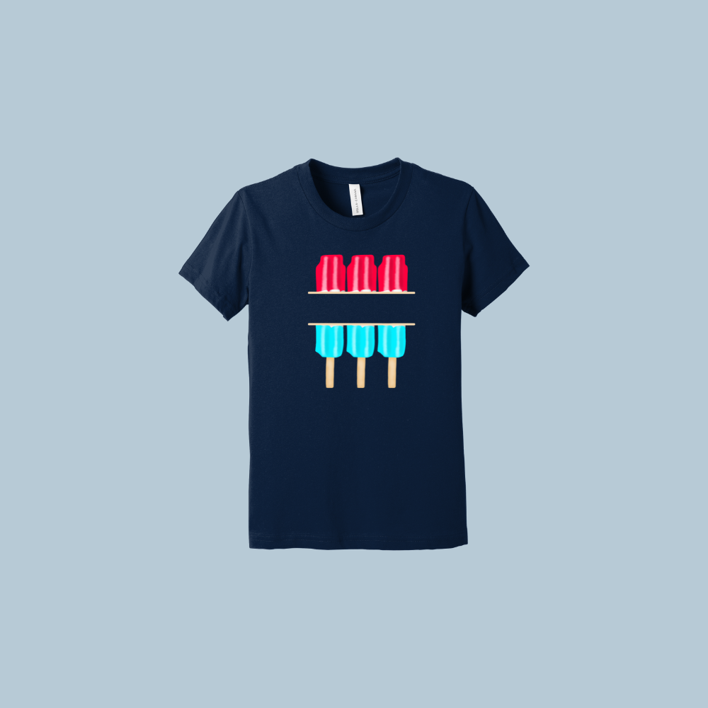 Customized Popscicle Name Shirt Navy