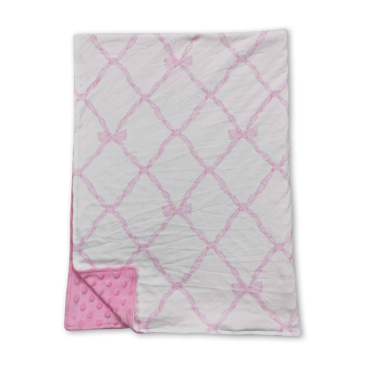 Pink bow baby girls blankets Yawoo Garments