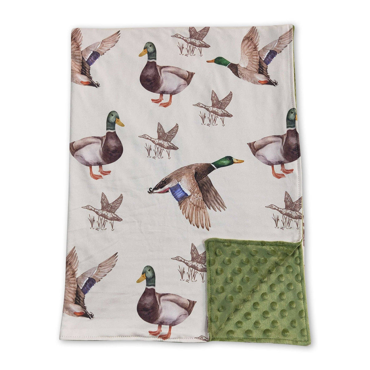 Duck olive polka dots baby kids hunting blankets Yawoo Garments
