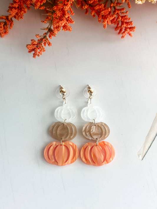 "Pumpkin Layers" Dangle Earrings