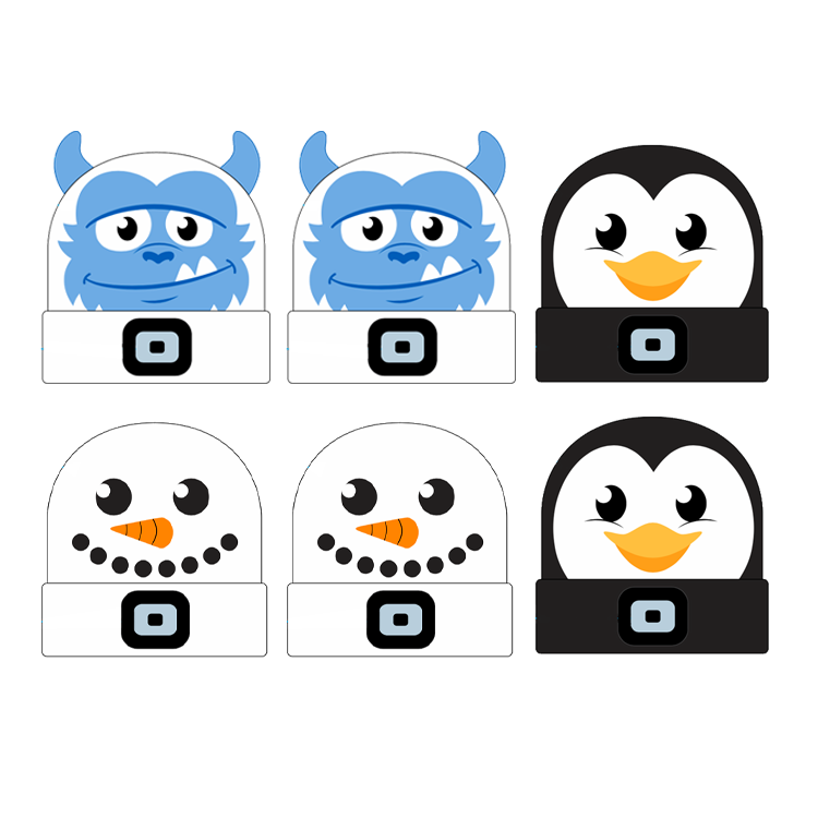 Christmas LED Rechargable Light Beanie Assortment- 6/Display