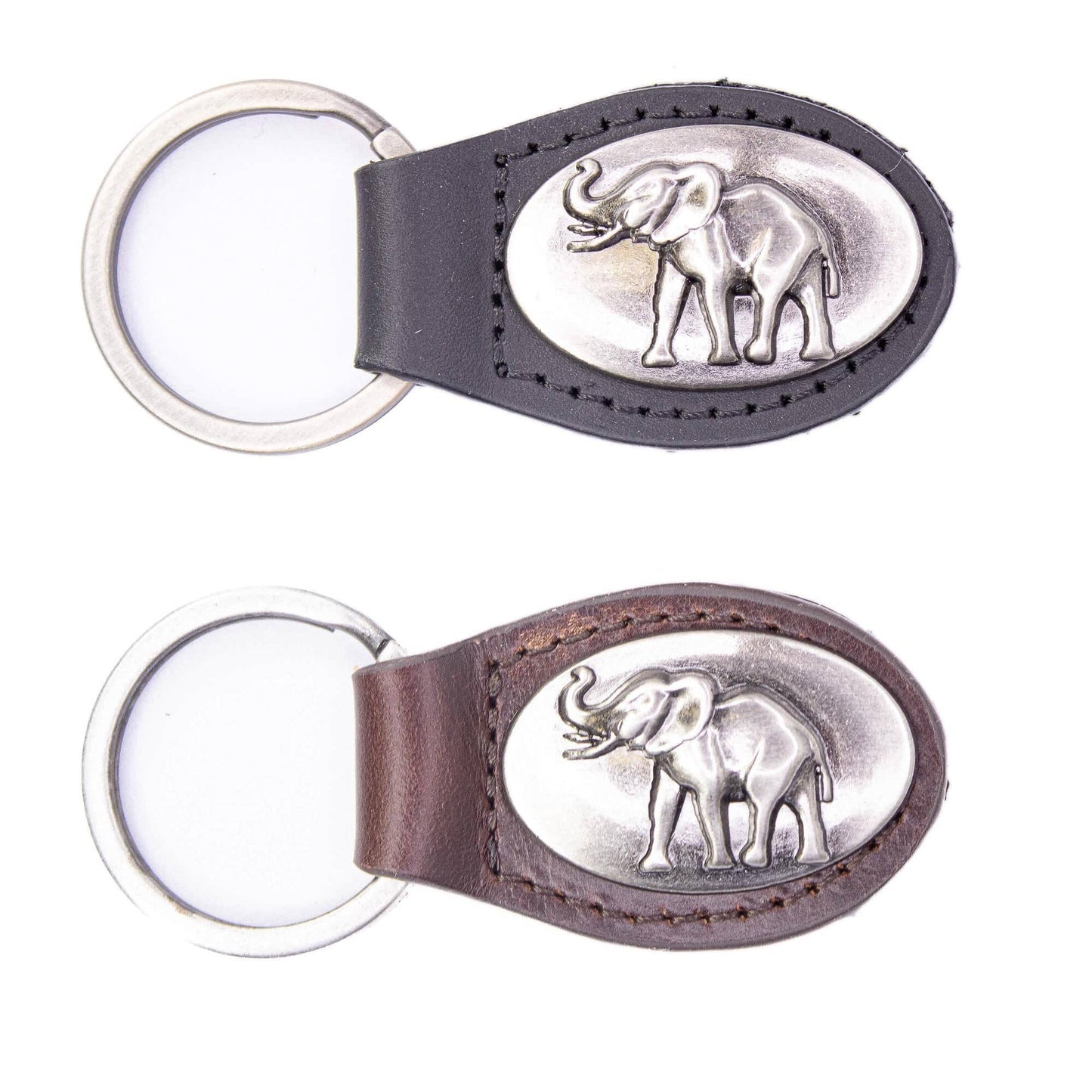 Alabama Crimson Pride Oval Leather Key Fob.