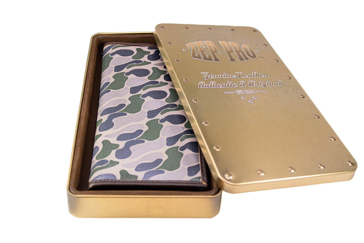 Mallard Men's Secretary Old School Camo Leather Wallet.