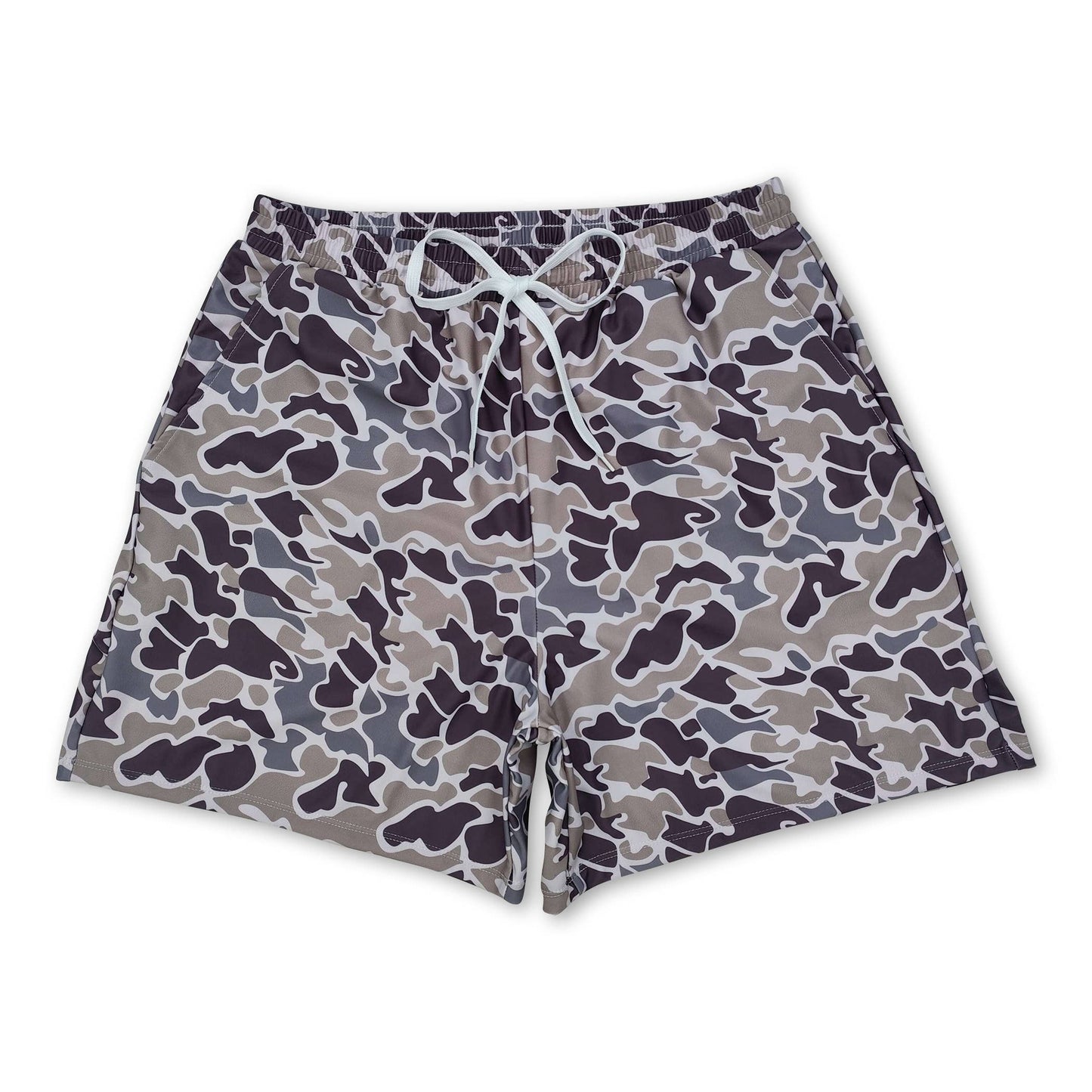 Multi color camo adult men swim trunks