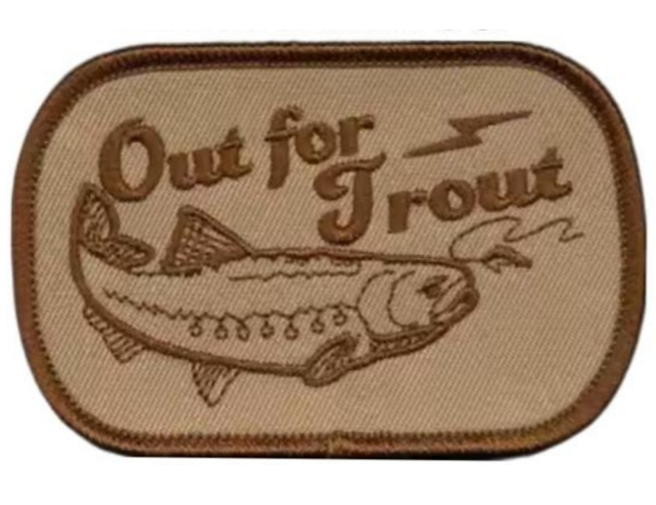Out for Trout - Embroidered Iron on Patch