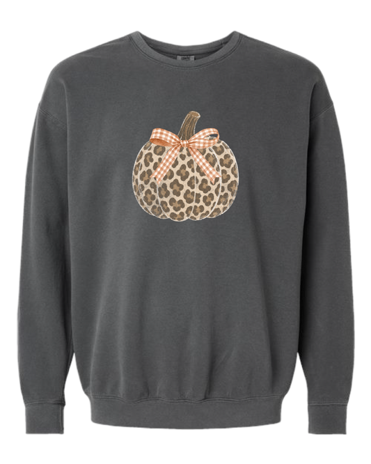 Leopard Pumpkin - Comfort Colors 1466 Crewneck Sweatshirt Gallery 334