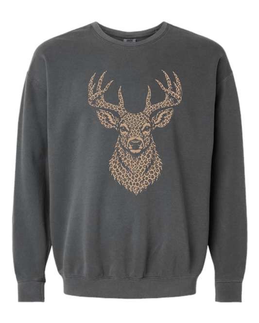 Leopard Buck - Comfort Colors 1466 Crewneck Sweatshirt Gallery 334