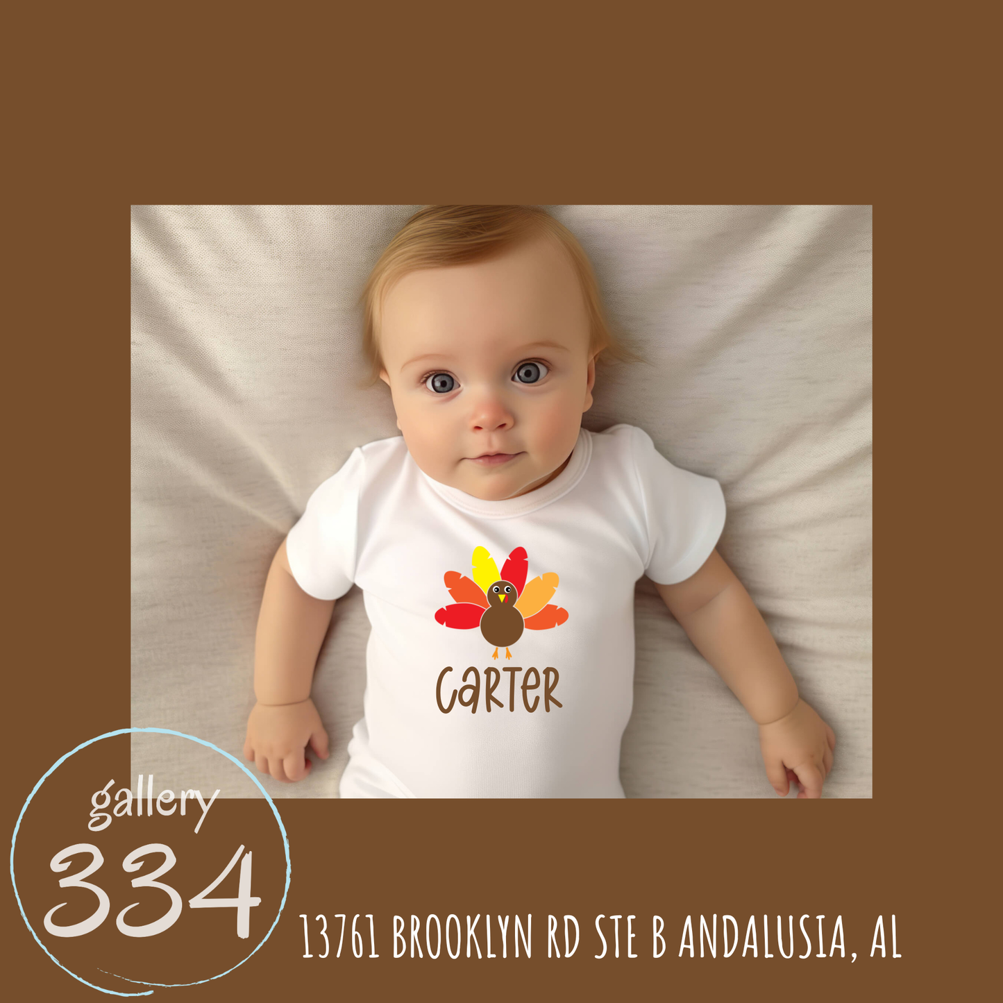 Infant/Toddler Custom Name Turkey Onesie/T-Shirt