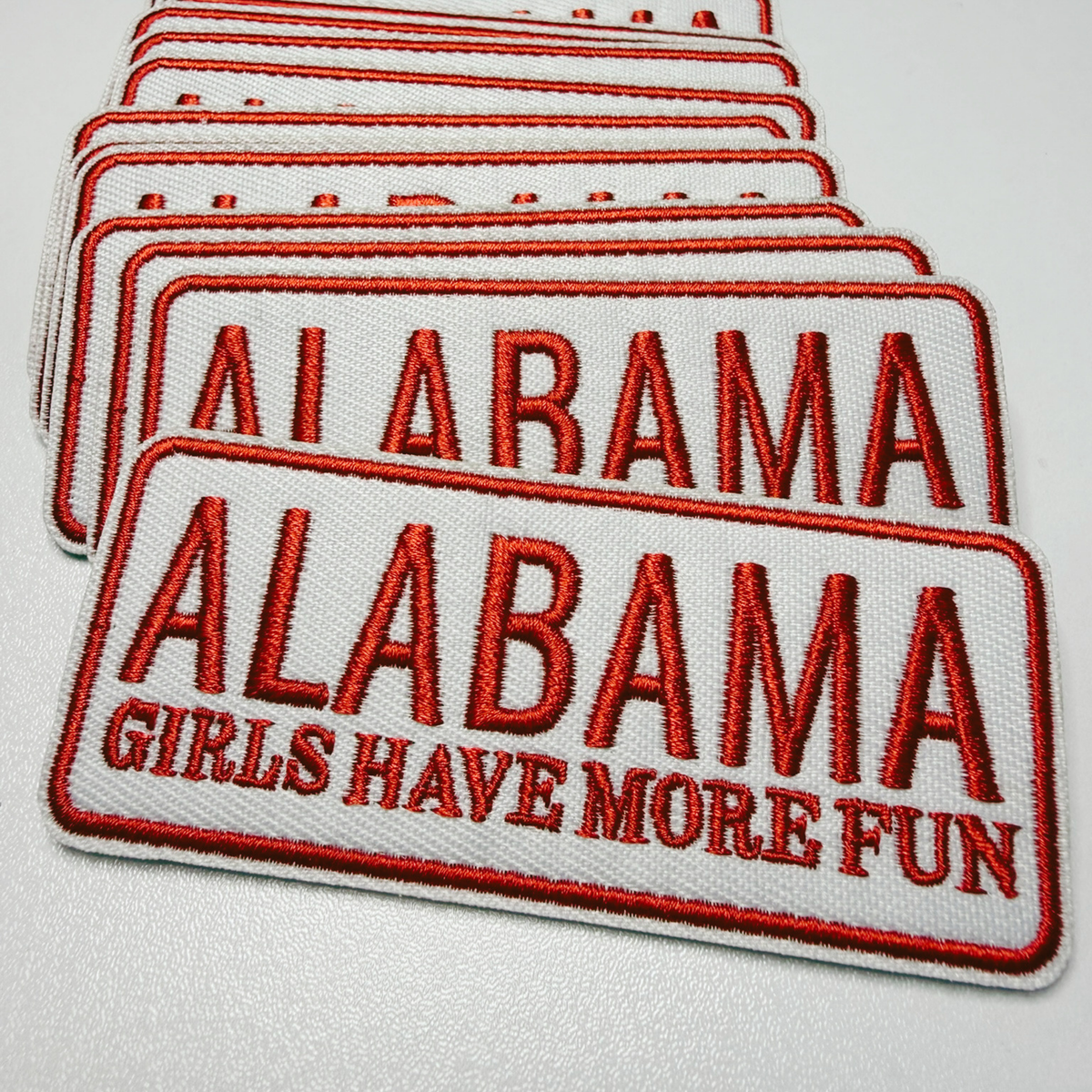3.5" ALABAMA Girls Have More Fun  -  Embroidered Hat Patch TEELUX