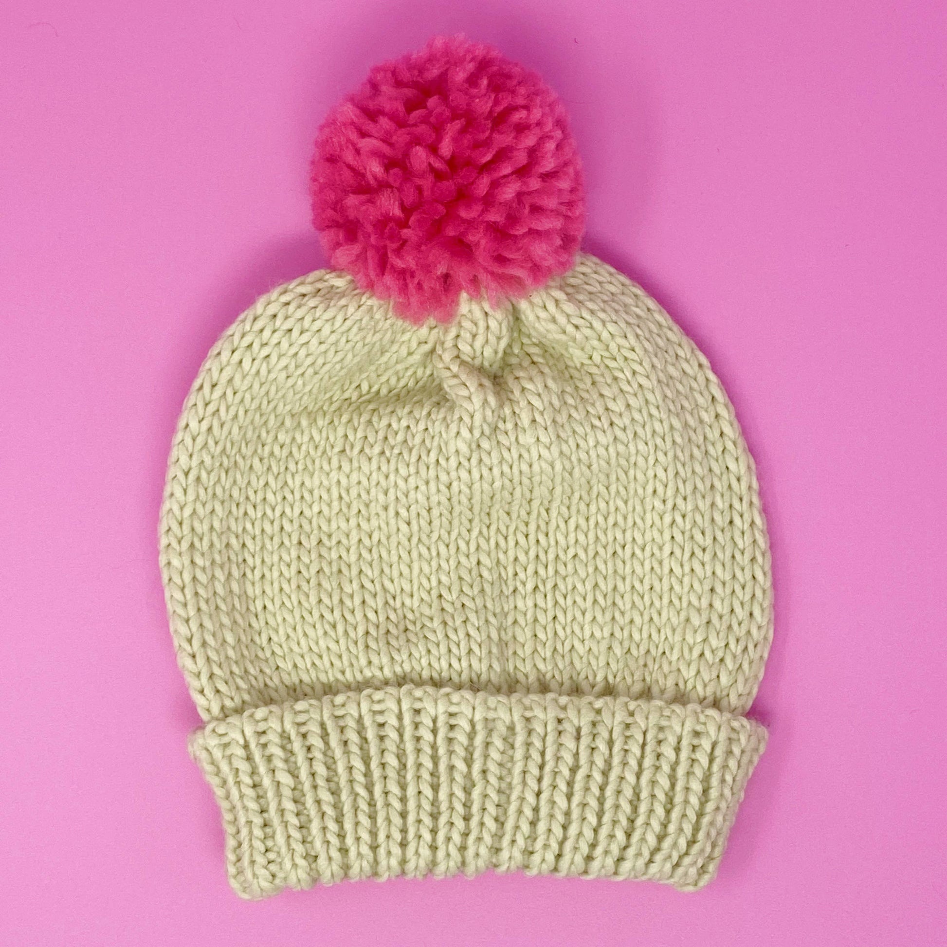 Fuchsia Color Pom Beanie Ellison+Young