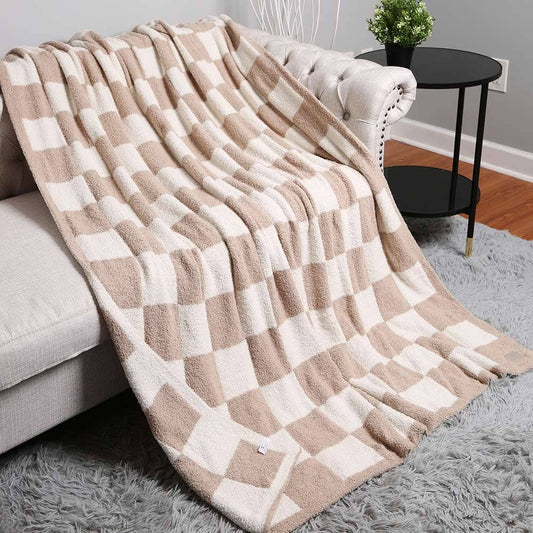Reversible Checkerboard Patterned Throw Blanket Sensibling Corp.
