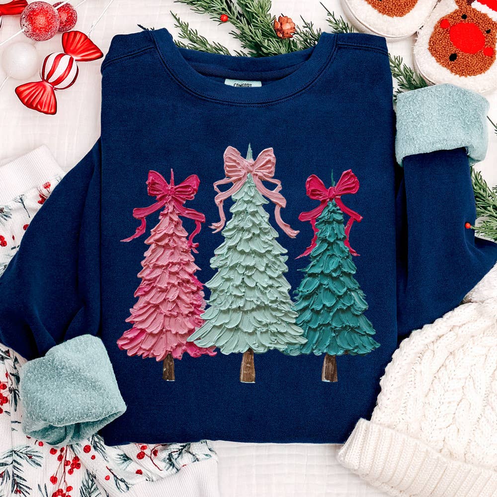 Painted Pastel Christmas Trees DTF Heat Transfer