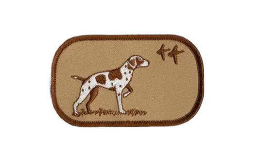 Embroidered Pointer Dog Ducks Patch Iron On
