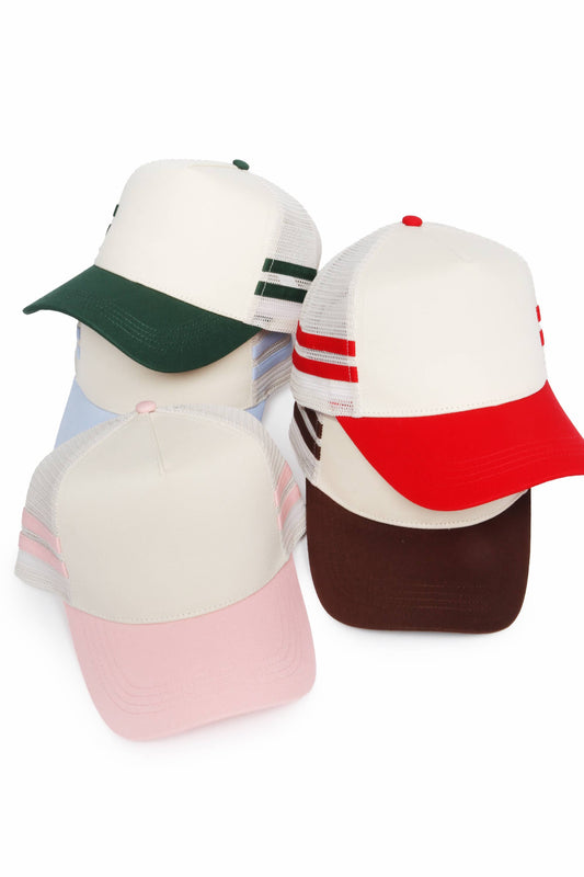Retro Stripe Mesh Trucker Cap David And Young
