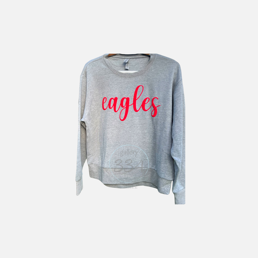 Puff Eagles Semi-Cropped Gray Sweatshirt