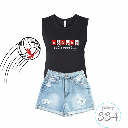 Banner Eagles Volleyball Bella Canvas Muscle Tank