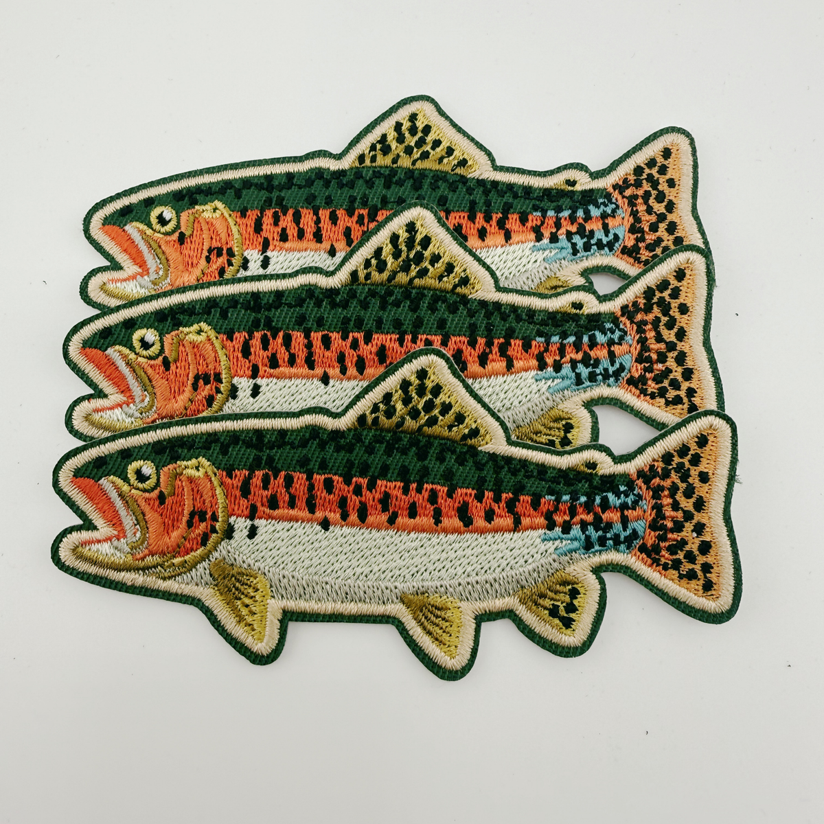 4" Trout / Fish -  Embroidered Hat Patch TEELUX