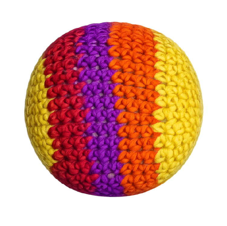 Extreme Retro Hand-Knitted Kick Pouch Footbag - 12/Display Novelty Brands