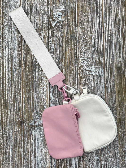 Dana's Dual Pouch Wallet Keychain "Pink-Ivory"
