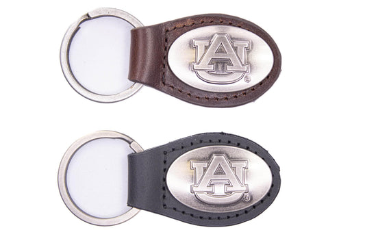 Auburn Tigers Oval Leather Key Fob.