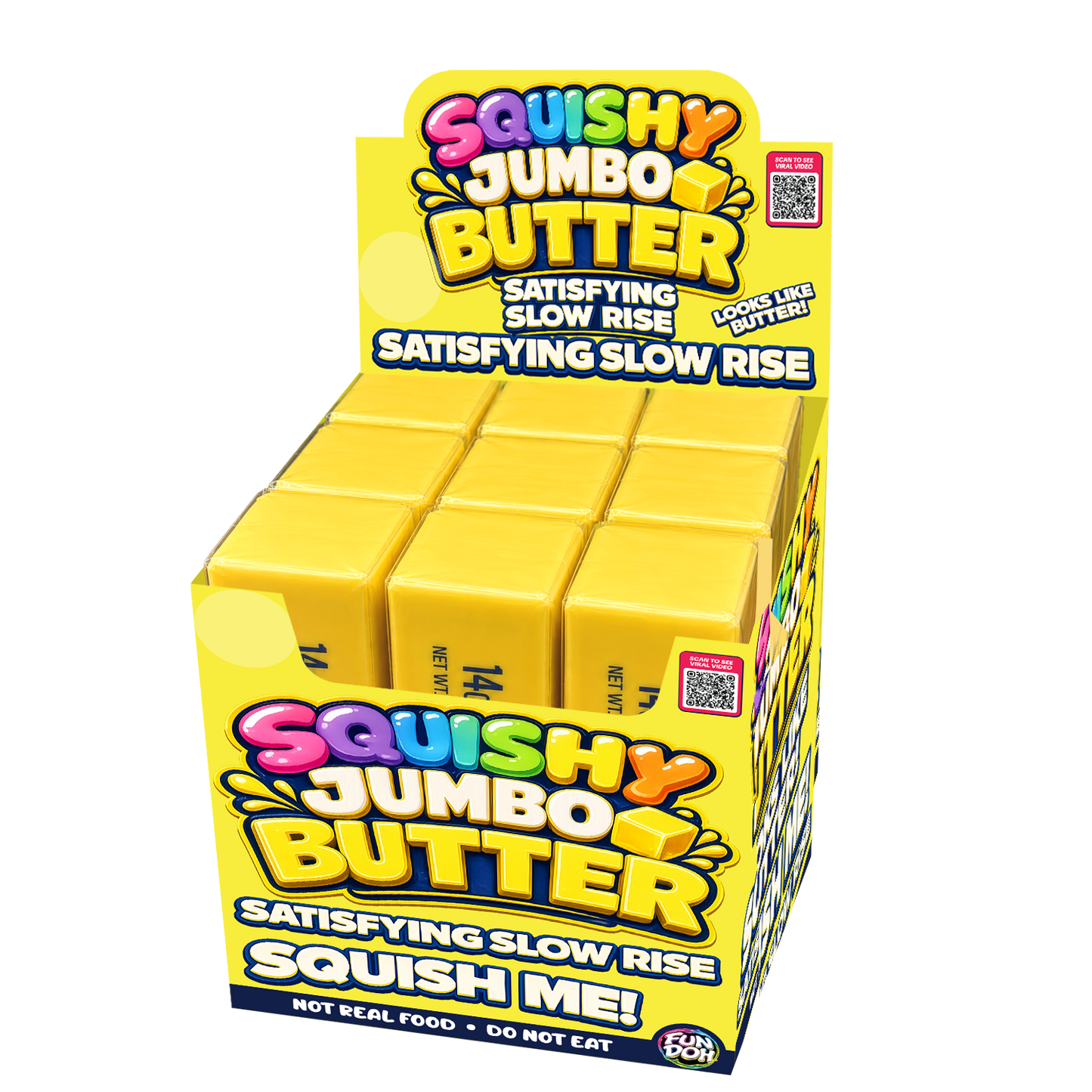 Fun Doh 10" JUMBO Butter Squish Slow Rise Toy- 9/Display Novelty Brands