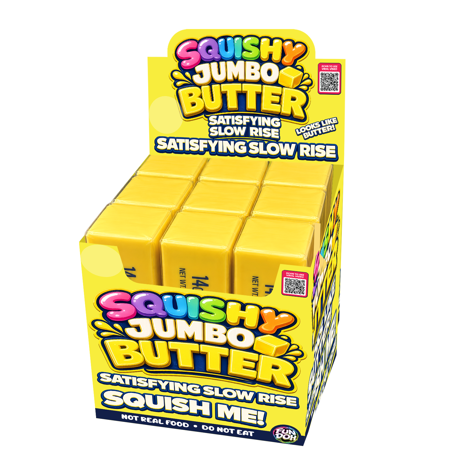 Fun Doh 10" JUMBO Butter Squish Slow Rise Toy- 9/Display Novelty Brands