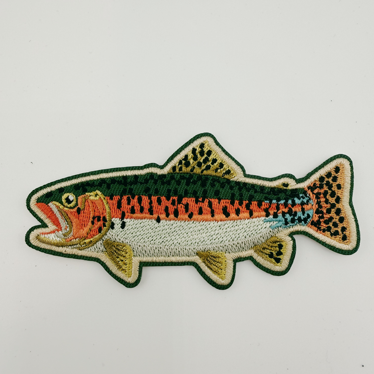 4" Trout / Fish -  Embroidered Hat Patch TEELUX