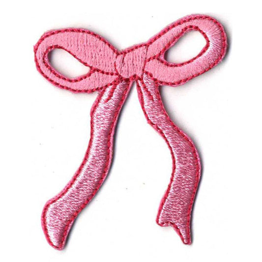 Pink Bow Iron On Hat Patch Katydid